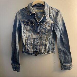 Aeropostale Women’s Jean Jacket Small – Light Wash Distressed Denim